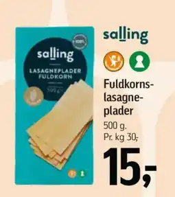 Føtex Salling Fuldkorns- lasagne- plader tilbud