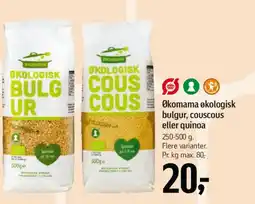 Føtex Økomama økologisk bulgur, couscous eller quinoa tilbud