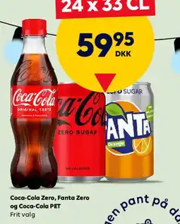 BorderShop Coca‑Cola / Fanta 24 x 33 cl (PET & Zero) tilbud
