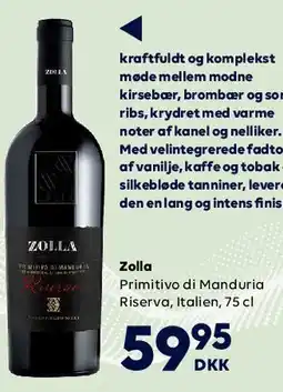 BorderShop Zolla Primitivo di Manduria Riserva tilbud