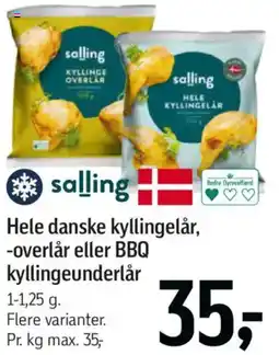 Føtex Salling Hele danske kyllingelår, -overlår eller BBQ kyllingeunderlår tilbud
