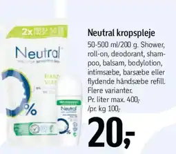 Føtex Neutral kropspleje tilbud