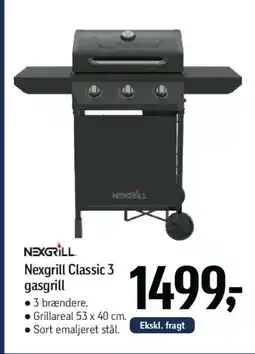 Føtex Nexgrill Classic 3 gasgrill tilbud