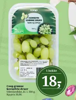 Dagli'Brugsen Coop grønne kernefrie druer tilbud