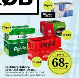 Dagli'Brugsen Carlsberg, Tuborg, Coca-Cola eller Red Bull tilbud