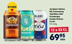 BorderShop Jacobsen Yakima IPA, Kronenburg 1664 Blanc eller Grimbergen Double Ambree 5-6,5% tilbud