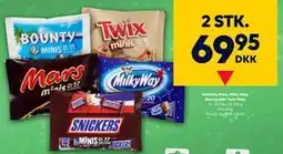 BorderShop Snickers, Mars, Milky Way, Bounty eller Twix Minis tilbud