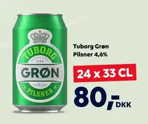 BorderShop Tuborg Grøn Pilsner 4,6% tilbud