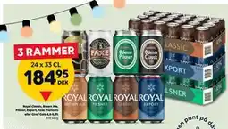 BorderShop Royal Classic, Brown Ale, Pilsner, Export, Faxe Premium eller Giraf Gold 4,6-5,8% tilbud