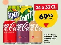 BorderShop Coca-Cola Cherry eller Vanilla. Sprite eller Fanta, Exotic, Lemon tilbud