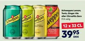 BorderShop Schweppes Lemon, Tonic, Ginger Ale eller CitrusMix Zero tilbud