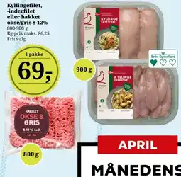 Dagli'Brugsen Kyllingefilet, inderfilet eller hakket okse/gris tilbud