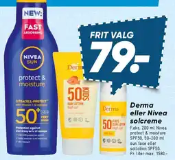 Bilka Derma eller Nivea solcreme tilbud