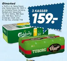 Bilka 3 kasser øl (Tuborg Classic / Carlsberg) tilbud