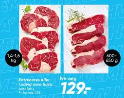 Bilka Entrecôtes / steak (frit valg) tilbud