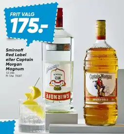 Bilka Smirnoff Red Label eller Captain Morgan Magnum tilbud