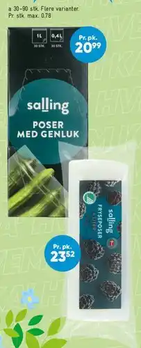 Bilka Salling fryse- eller genluksposer. tilbud