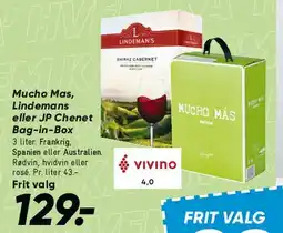 Bilka Mucho Mas, Lindemans eller JP Chenet Bag-in-Box tilbud