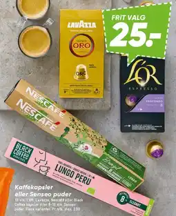 Bilka Coffee capsules and pods assortment (Lavazza Qualità Oro, L'OR Espresso, NESCAFÉ, Lungo Peru) tilbud