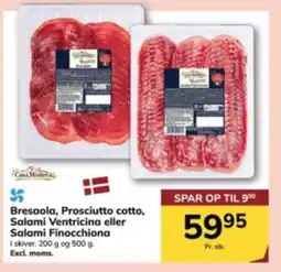 Dagrofa Food Service Bresaola, Prosciutto cotto, Salami Ventricina eller Salami Finocchiona tilbud