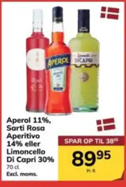 Dagrofa Food Service Aperol 11%, Sarti Rosa Aperitivo 14% eller Limoncello Di Capri 30% tilbud