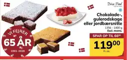 Dagrofa Food Service Chokolade-, gulerodskage eller jordbærsnitte tilbud