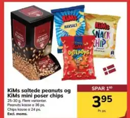Dagrofa Food Service KiMs saltede peanuts og KiMs mini poser chips tilbud