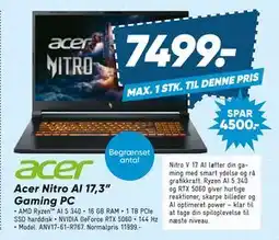 Bilka Acer Nitro AI 17,3” Gaming PC tilbud