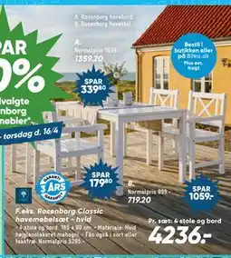 Bilka Rosenborg havebord tilbud