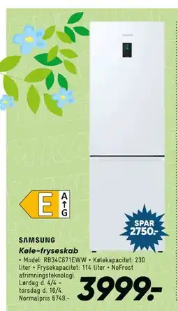 Bilka Køle-fryseskab tilbud