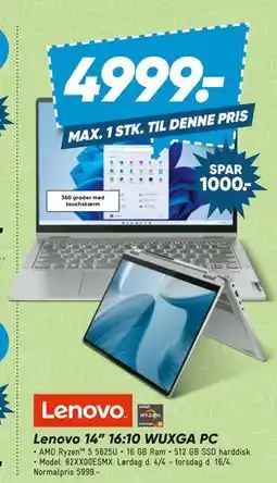 Bilka Lenovo 14” 16:10 WUXGA PC tilbud