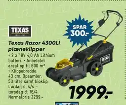 Bilka Texas Razor 4300LI plæneklipper tilbud