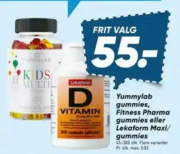 Bilka Yummylab gummies, Fitness Pharma gummies eller Lekaform Maxi/ gummies tilbud