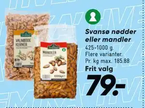 Bilka Svansø nødder eller mandler tilbud