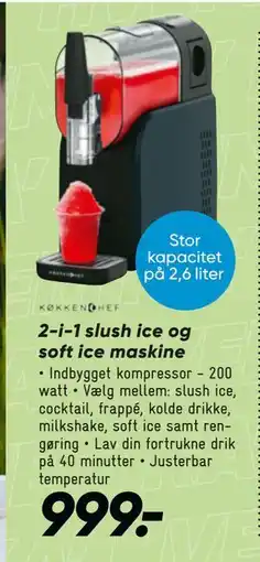 Bilka 2-i-1 slush ice og soft ice maskine tilbud