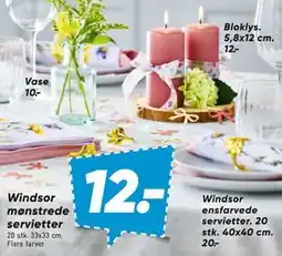 Bilka Windsor mønstrede servietter tilbud