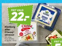 Bilka Klovborg eller Cheasy skiveost tilbud
