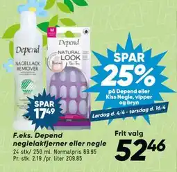 Bilka Depend neglelakfjerner eller negle tilbud