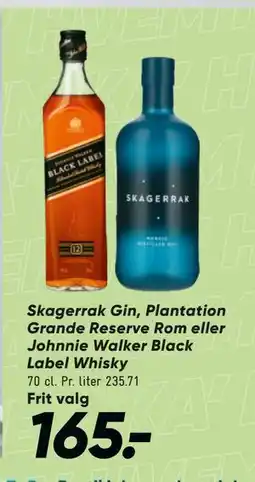 Bilka Skagerrak Gin, Plantation Grande Reserve Rom eller Johnnie Walker Black Label Whisky tilbud
