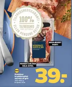 Netto Premieur kryddersaltet secreto af gris tilbud