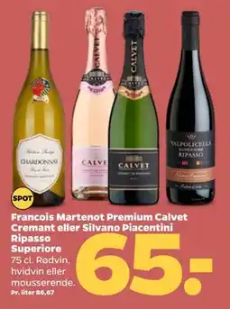 Netto Francois Martenot Premium Calvet Cremant eller Silvano Piacentini Ripasso Superiore tilbud