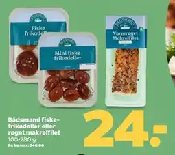 Netto Bådsmand fiskefrikadeller eller røget makrelfilet tilbud