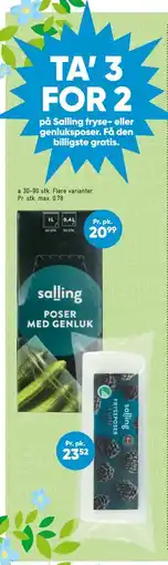 Bilka TA' 3 FOR 2 på Salling fryse- eller genluksposer tilbud