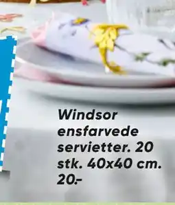 Bilka Windsor ensfarvede servietter tilbud