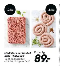 Bilka Medister eller hakket grise-/kalvekød tilbud