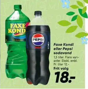 Bilka Faxe Kondi eller Pepsi sodavand tilbud