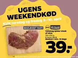 Netto Velsmag spider steak af okse tilbud