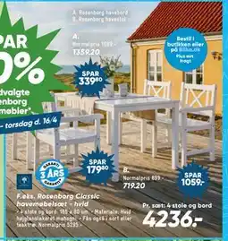 Bilka Rosenborg Classic havemøbelsæt - hvid tilbud