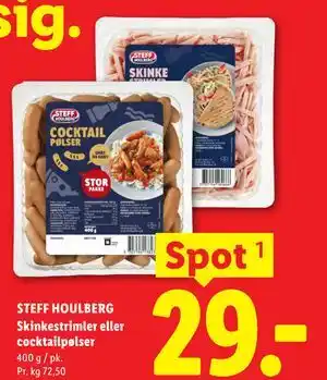 Lidl STEFF HOULBERG Skinkestrimler eller cocktailpølser tilbud