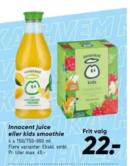 Bilka Innocent juice eller kids smoothie tilbud